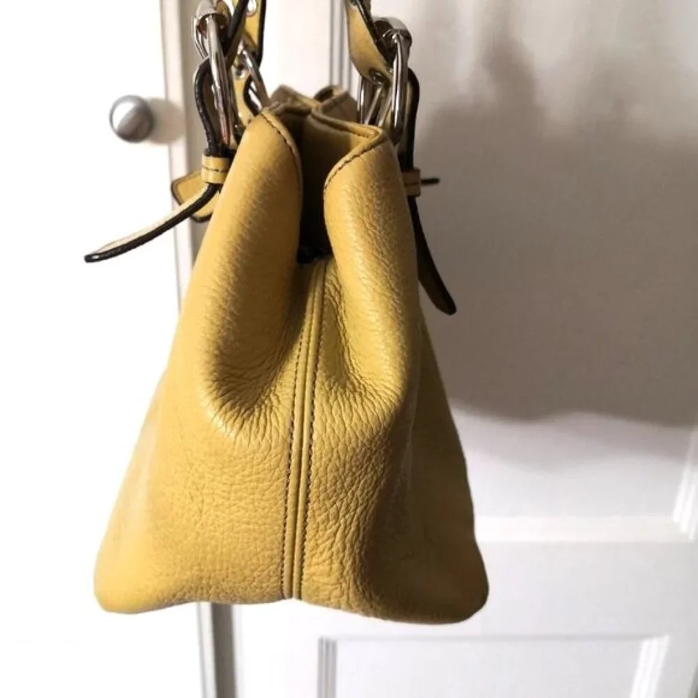 Tignanello Yellow Pebble Leather‎ Handbag 10